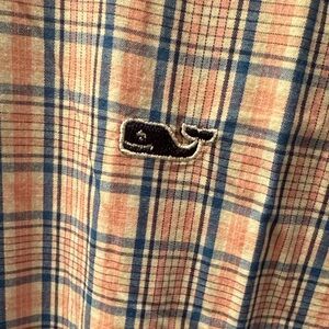 Vineyard Vines Blue and Pink Plaid Casual Button Down Shirt